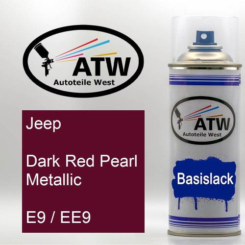 Jeep, Dark Red Pearl Metallic, E9 / EE9: 400ml Sprühdose, von ATW Autoteile West.